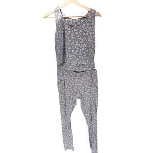 Pact XL Gray/Brown Floral Print Cotton Tank Top and Leggings Set [0017]